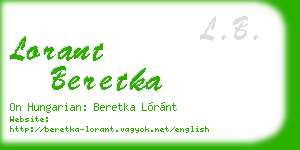lorant beretka business card