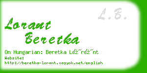 lorant beretka business card